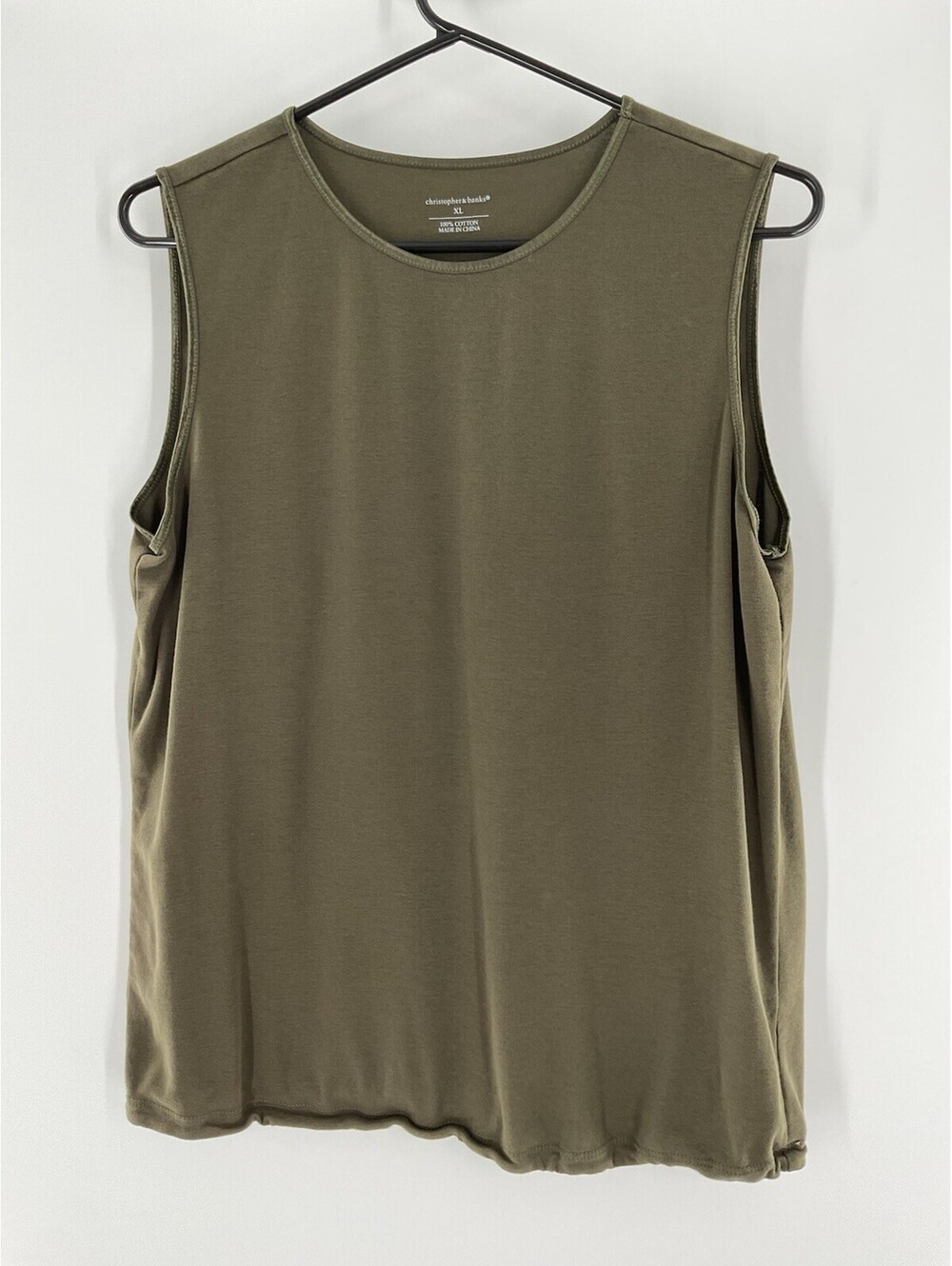 Christopher & Banks Women’s Xll Sleeveless T-Shirt Elastic Waist Green 103